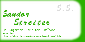 sandor streiter business card